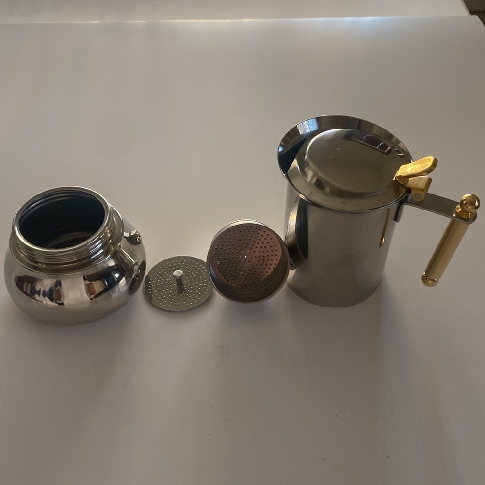 INOX Vintage Italian 18/10 Stainless Steel Espresso Maker. Made in Italy